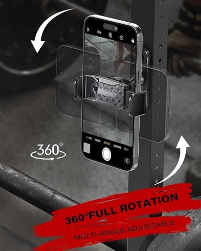 APPS2Car Magnetic Phone Holder for Gym, Alloy Base and Joint for Strong Hold, 360° Adjustable, Compatible with 4.7-6.5 Inch iPhone & Android Phones, Gym Accessories Gift for Men Women thumbnail 5
