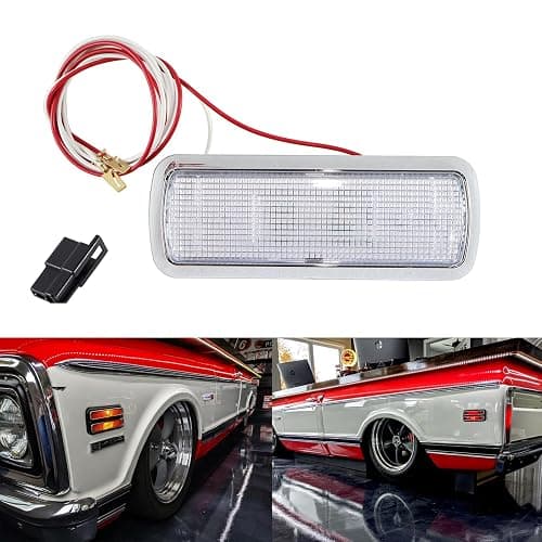 MGWILL Chrome Interior Dome Lamp Inside Cab Light Clear Lens Compatible with 1960-1972 Chevy GMC C10 C20 K10 - Image 1