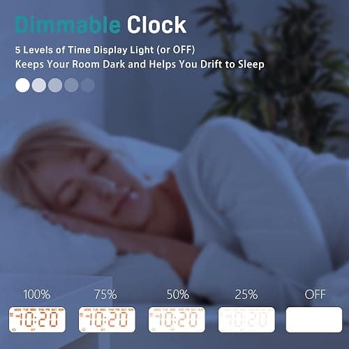 Sunrise Alarm Clock White Noise Sound Machine with 25 Soothing Sounds, 17 NightLights, Bluetooth Speaker Wake Up Light Alarm Clock for Bedrooms, Heavy Sleepers, Baby, Kids, Adults, Seniors, Ideal Gift thumbnail 8