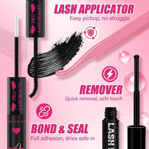 PROLASHBEAUTY Lash Clusters with Spikes Lash Clusters Kit 3D Style Individual Lashes Kit with Bond and Seal Lash Tweezers Remover Easy to Apply at Home (80D+100D-D-10-18mix) thumbnail 6