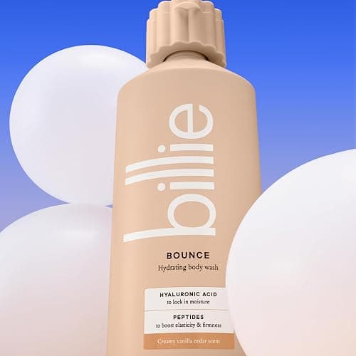 Billie Bounce Hydrating Womens Body Wash, 18 fl oz, Creamy Vanilla Cedar Scent, Vegan, Cruelty Free thumbnail 5
