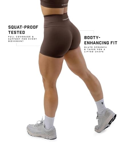 Gymreapers Halo Seamless Shorts for Women - Squat Proof High Waisted Glute Scrunch, Quick Drying Biker, Yoga Running Gym thumbnail 2