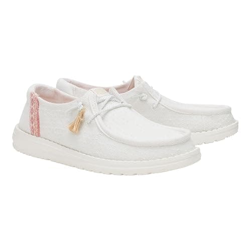 HEYDUDE Wendy Perf Canvas, Women’s Shoes, Women’s Slip-on Loafers, Comfortable & Light-Weight - 5 - Egret thumbnail 3
