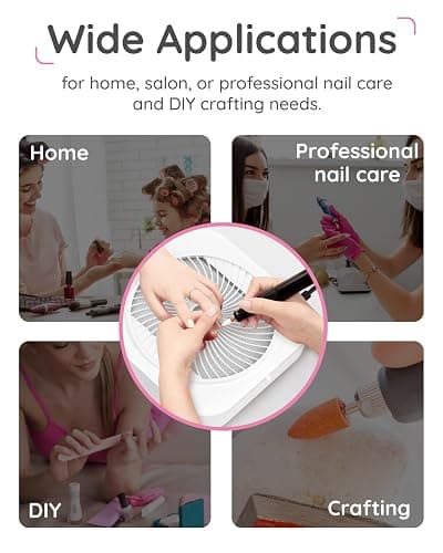 Lictin Nail Dust Collector with Reusable Filter, Adjustable Nail Vacuum Dust Collector Extractor Electric Dust Suction Machine for Acrylic Gel Nail Polishing White thumbnail 4
