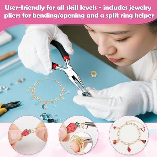Charm Bracelet Making Kit for Adults & Teens, 477Pcs DIY Charm Bracelet Set with Gold & Silver Charms, Paperclip Chain Bracelets, Alphabet Charms, Complete Jewelry Making Supplies for Crafting thumbnail 4