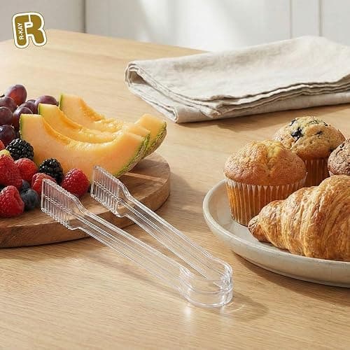 12 Combo Pack, 6 Clear Small Serving Tongs And 6 Clear Plastic Scoops For Candy Buffet Containers Set - Premium Mini Plastic Tongs For Ice, Candies And Candy Scoops For Candy Buffet thumbnail 5