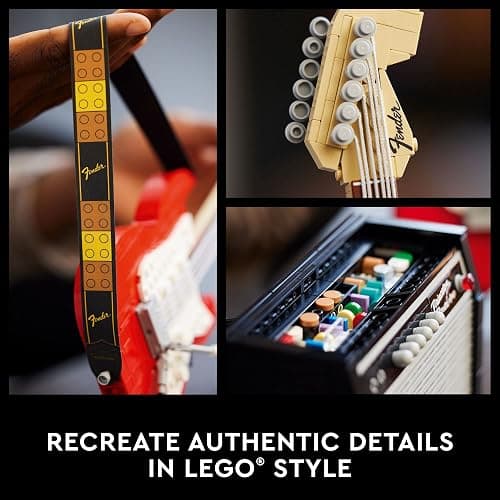 LEGO Ideas Fender Stratocaster 21329 DIY Guitar Model Building Set for Music Lovers, Complete with 65 Princeton Reverb Amplifier & Authentic Accessories, Perfect Way to Rock Gift Giving thumbnail 3