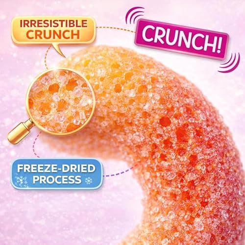 Freeze Dried Peach Rings Candy - Crunchy & Sweet, Large 7 oz Resealable Bag for Freshness, Gift & Snack - Large bag Freeze-Dried Gummy Candies thumbnail 7