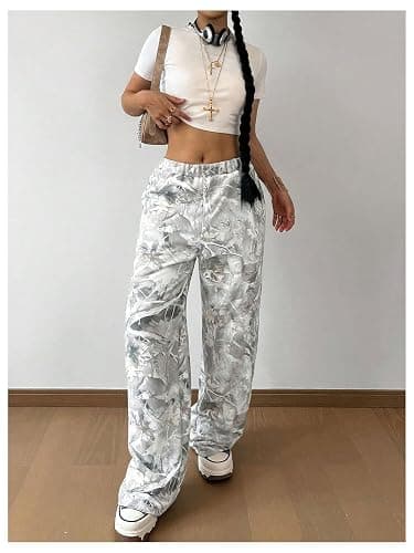 SOLY HUX Girl's Camo Pants Elastic Waist Baggy Wide Leg Y2k Sweatpants with Pockets Casual Streetwear thumbnail 5
