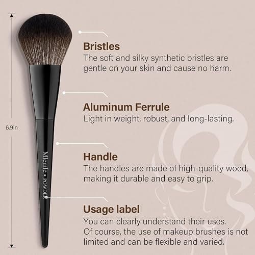 Makeup Brushes Set, Mlemle Professional 25 Pcs Makeup Kit, Include Powder Foundation Concealers Blush Eye shadows 21 Pcs Makeup Brushes and 2 Powder Puff, 2 Makeup Sponge(B02-EmberBlack) thumbnail 2