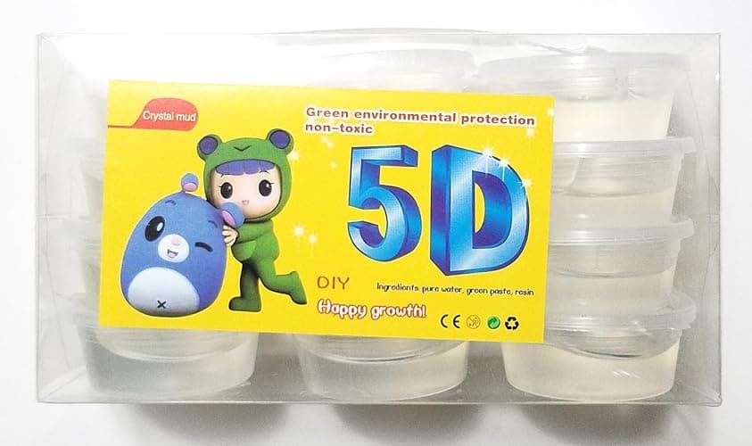 12 Pack Crystal Clear Slime Mud Putty, Creative, DIY, Great Toy for Any Favor, Gift, Birthday. Non Sticky, Stress Relief, Super Soft & Squishy Slime Toy Kit for Kids and Adults - Transparent Clear thumbnail 3