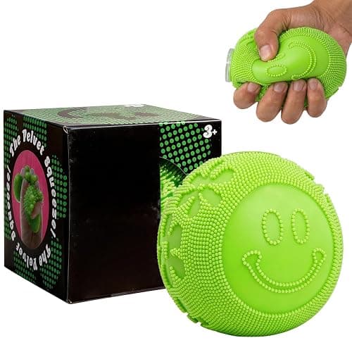 Fuzz Ball Squishy Stress Ball Toy,Slow Rising Memory Foam Fidget Squishy Fuzz Balls Anxiety Stress Relief Toys,Party Favors Gift for Kid&Adults (Green) - Image 1