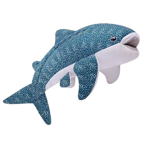 ZHONGXIN MADE Simulation Great Whale Shark Plush Toy - Realistic 20.5" Long Lifelike Blue Texture Whale Shark Stuffed Toys, Super Soft Ocean Sea Creatures Sharks Plush Toy Gift Collection for Kids thumbnail 4