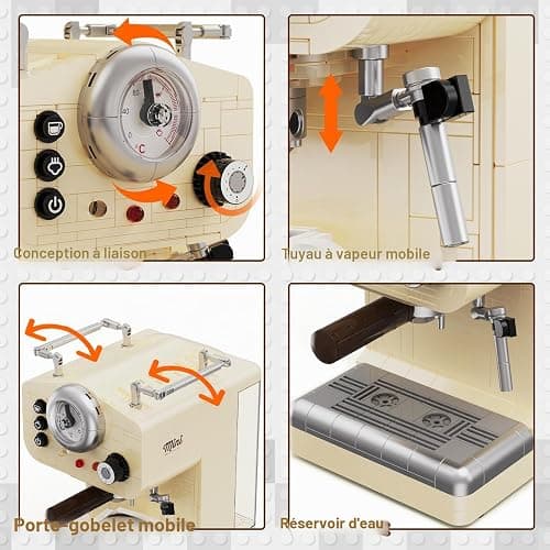JMBricklayer Ensemble de construction vintage 20135, kit semi-automatique pour machine à espresso, décoration maison, modèle jouet thumbnail 4
