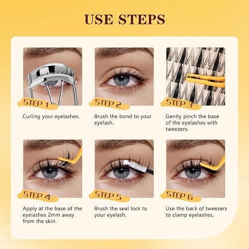 QUEWEL Lash Cluster Kit, 144pcs Cluster Lashes with Strong Hold Lash Bond and Seal Waterproof, Lashes tweezers and 5ml Eyelash Remover Easy to Use for DIY Eyelash Extensions at Home (BaBi Kit Style B) thumbnail 8