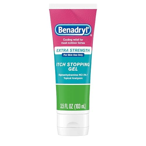 Benadryl Extra Strength Anti Itch Relief Gel, 2% Diphenhydramine HCl, Relief from Insect Bites, Sunburn & More, Great for Camping Essentials, 3.5 fl oz - Image 1