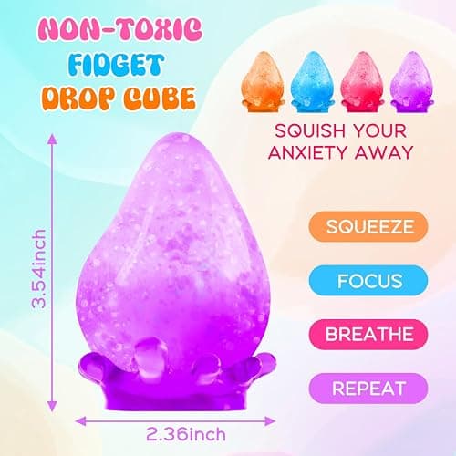 Fidget Cube Stress Relief, Anxiety Squishies, Ice Squishy Stress Cube, Sensory Toys for Kids with Autism, Calming Toys (1pack) thumbnail 2