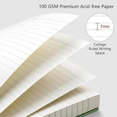 RETTACY Spiral College Ruled Notebook, 300 Pages, A5 Medium Size (5.7" x 8.2"), for School, Work, Writing, Journaling, 100 GSM Thick Paper, Flexible Plastic Cover (Transparent) thumbnail 3