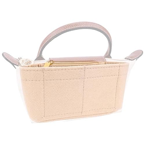 2Sets Mini Bag Strap Kit and Organizer Compatible with Longchamp, Folding Tote Bag organizer insert, Punch-Free Adjustable Buckle Strap Design, Multi-Pocket Felt Handbag Organizer, (1.2cm) thumbnail 2