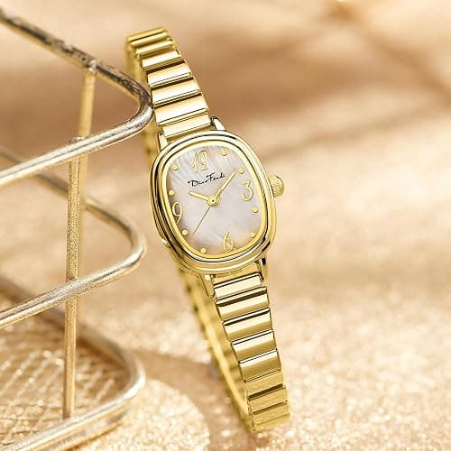 Diaofendi Petite Women's Easy Reader Analog Watch, Rectangular Watch, Stainless Steel Expansion Band, Water-Resistant thumbnail 5