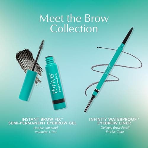 Thrive Causemetics Instant Brow Fix Semi-Permanent Eyebrow Gel, Waterproof Tinted Eye Brow Gel with Vitamin B5, Smudge-Proof, Long Lasting Definition, Vegan & Cruelty Free, Audrey (Medium Brown) thumbnail 7