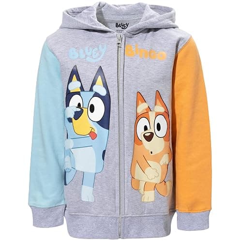 Bluey Fleece Zip Up Hoodie Toddler to Big Kid Sizes (2T - 10-12) - Image 1