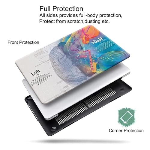 KEROM Compatible with MacBook Pro 13 inch Case 2022-2016 Release M2 M1 A2338 A2289 A2251 A2159 A1989 A1706 with Touch Bar, Plastic Hard Shell Case & Keyboard Cover, Left Right Brain thumbnail 2