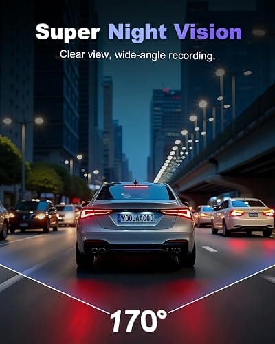Dash Cam Front and Rear 4K+1080P, 5GHz WiFi, App Control, with 64GB Card | 24H Parking Mode, G-Sensor Locks Important Footage, Loop Recording, Easy Video Transfer and Playback thumbnail 4