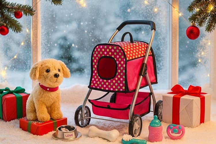 Puppy Doll Stroller – Remote Control Walking & Barking Plush Dog Toy for Kids – Electronic Interactive Puppy with Sounds, Tail Wagging & Music – Pretend Play Pet Toy for Girls & Boys Ages 2–7 thumbnail 5