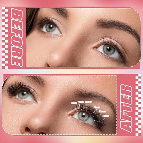 DNSGOOR DIY Lash Extension Kit 727Pcs Lashes Clusters with Bottom Lashes Lash Bond and Seal Glue Remover Lash Shampoo Cleansing Brush Headband Wristband Tweezers Eyelash Brush Applicator thumbnail 7
