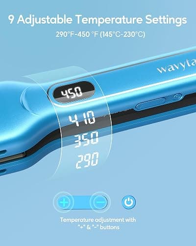 Wavytalk Hair Straightener, 1.7 Inch Wide Vent Sesh Titanium Wet to Dry Flat Iron, Straightener for Damp or Dry Hair (Blue) thumbnail 6