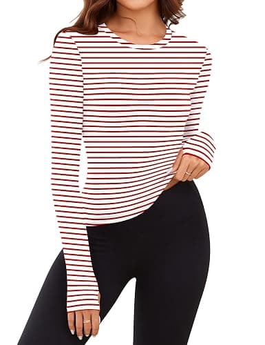 Rapbin Thermal Shirts for Women Long Sleeve Tops Ladies Fleece Undershirt for Winter Cold Weather with Thumb Holes XS-L - Image 1