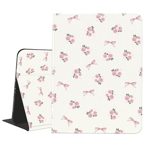 JOYLAND Floral Bowknot Case for iPad 10th Generation 2022 10.9"/iPad (A16) 11th Generation 2025 11" with Pencil Holder Multi-Angle Viewing Folio Stand Leather Cover Auto Sleep/Wake Aesthetic Flower - Image 1