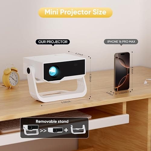 Wielio 2025 Ultra Smart Projector Built-in Apps, 32000 Lumens,Full HD 4K Supported, WiFi 6 & Bluetooth 5.2, Low Fan Noise (<29.8dB), Auto Keystone, Portable Movie Projector for IOS/Android/PS5 thumbnail 7