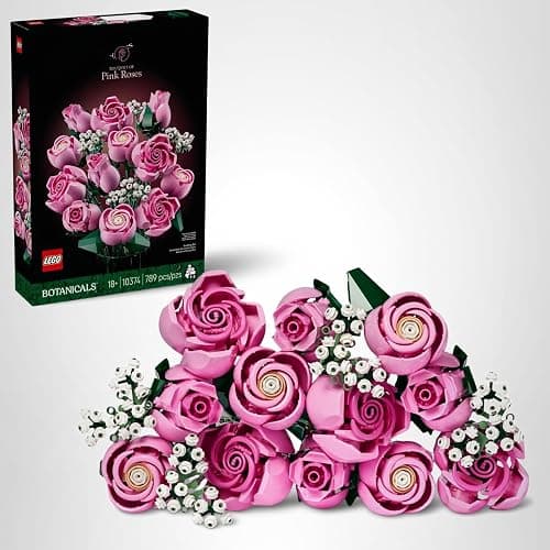 LEGO Botanicals Bouquet of Pink Roses Artificial Flowers - Building Blocks for Adults, Ages 18+ - Gifts for Birthdays for Her - Flowers for Home Office, Shelf or Room Decor - 10374 thumbnail 8