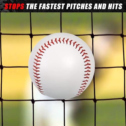 Syhood Baseball Batting Cage Net Heavy Duty Cricket Softball Hitting Practice Net Portable Pitching Cage, Training Sports Barrier Screen for Backyard Outdoor (Frame Not Included) thumbnail 6