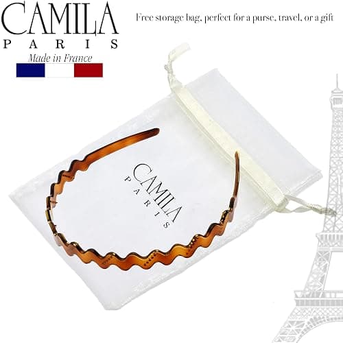 Camila Paris CP3881 French Headband for Women, Tortoise Shell, Strong Hold Grip Women's Hair Band, Ligth and Very Flexible, No Slip and Durable Styling Girls Hair Accessories, Made in France thumbnail 7