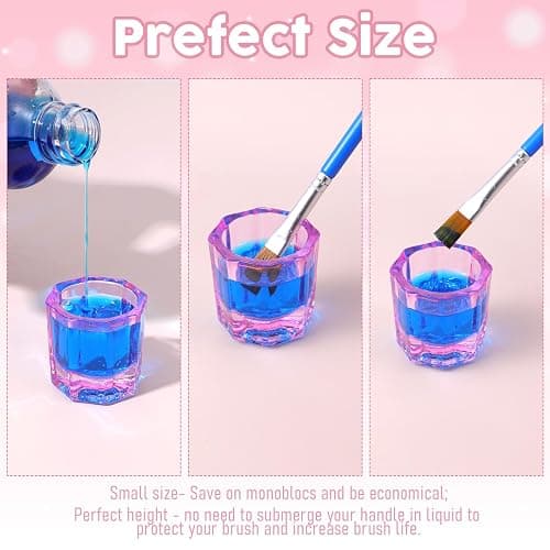 2 Pack Pink Dapping Dish for Nails Glass Nail Monomer, Pink Dish Cups for Nail, Glass Liquid Nails Bowls Liquids Holder Dampen Dishes Acrylic Powder Holder for Art Acrylic Liquid Manicure Care Tools thumbnail 3