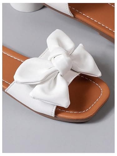 Verdusa Girl's Bows Square Toe Sandals Casual Summer Flat Sandal thumbnail 6