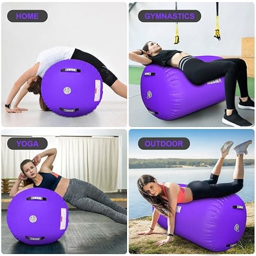 AWSUM 1 PCS Gymnastics Barrel Air Roller Inflatable Tumbling Mat Back Handspring Trainer for Octagon Mat Gym Gymnastics Equipment，No Electric Pump thumbnail 6