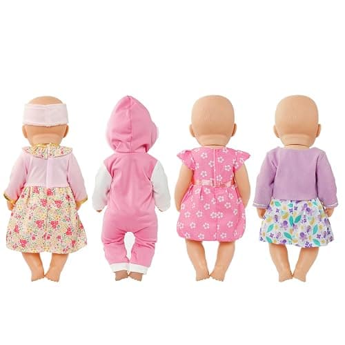 Aolso Baby Doll Clothes for 14-18 Inch/35-45 cm Dolls, 4-packs New Doll Clothes Outfits for Girls Birthday thumbnail 4