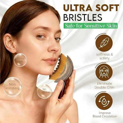Lymphatic Contour Face Brush – Gentle Vibration Facial Massager for Jawline, Chin & Contouring, Lymphatic Face Sculpting Tool for Lifting & Detox, Relaxing Facial Massage Brush for Women (2) thumbnail 2