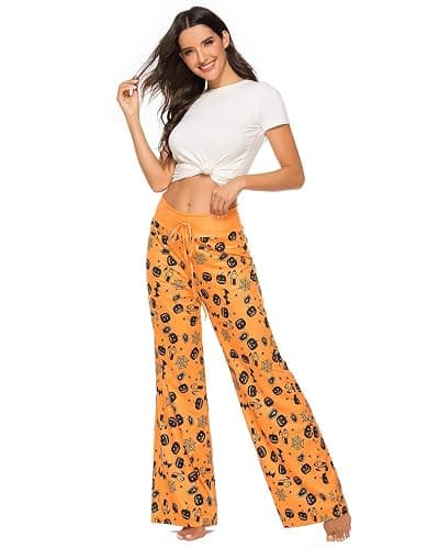 Halloween Pajama Pants for Women Spooky Pumpkin Ghost Lounge Bottoms Pjs | Pumpkin Ghost Print,Spooky Fall Jammies,Soft Lounge Bottoms,Cozy Sleepwear,Halloween Party,Comfy Sleep Pj，Cute Jammies thumbnail 6