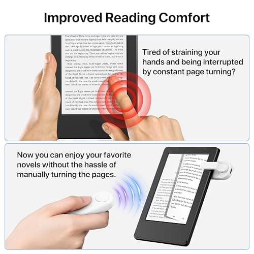 Sycelu RF Remote Control Page Turner for Kindle Paperwhite Accessories Ipad Reading Kobo Surface Comics/Novels iPhone Tablets Android Taking Photos Camera Video Recording Remote (K1-White) thumbnail 7