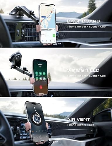 CHGeek Wireless Car Charger, 15W Fast Charging Auto Clamping Car Charger Phone Mount Phone Holder fit for iPhone 15 14 13 12 11 Pro Max Xs, Samsung Galaxy S25 Ultra S24 S23 S22, S21, S20, Pink - Upgraded Wireless Car Charger-Pink thumbnail 2