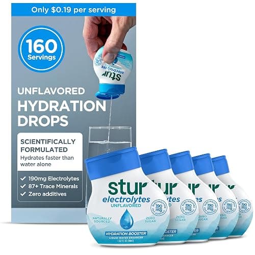 Stur Electrolyte Drops | Trace Minerals for Instant Hydration | No Sugar, No Sweeteners | Zero Calories | Unflavored Liquid Water Enhancer | Vegan & Keto Friendly | 5 Bottles (Makes 160 Drinks) - Image 1