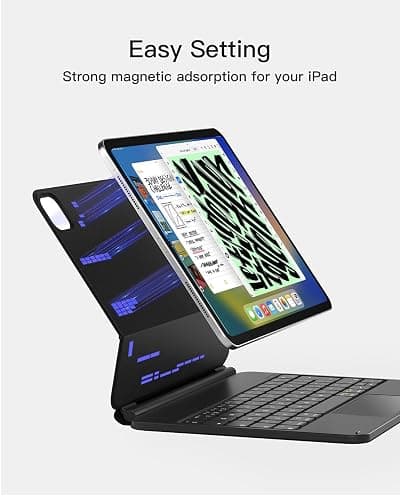 Inateck Magnetic Keyboard Case for iPad Air 11 Inch M3 2025/M2 2024, Air 5/4 Gen 10.9 Inch, Magic Keyboard for iPad Pro 11" 4/3/2/1 Gen, Floating Cantilever Stand, 7-Color Backlight, with Trackpad thumbnail 4