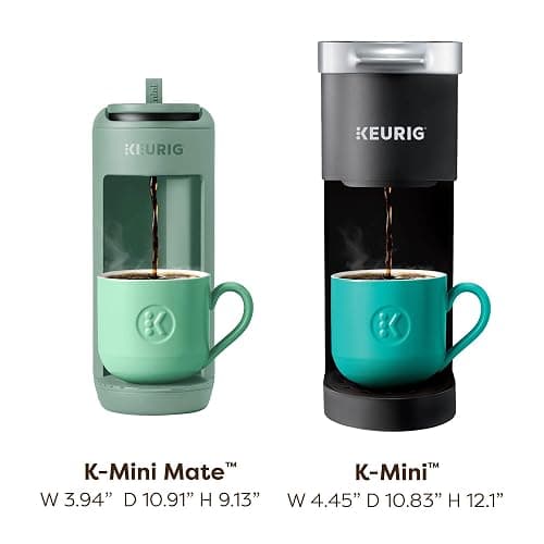 Keurig K-Mini Mate Single Serve K-Cup Pod Coffee Maker, Brews Up to 12 oz Cup, Compact Portable Coffee Machine for Small Spaces, Great for Dorms & Offices, Glamping Green thumbnail 7