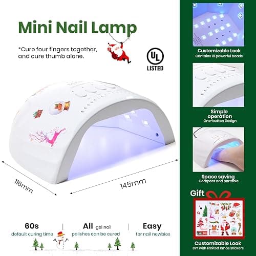 Beetles Christmas Gel Nail Polish Kit 68 Pcs with U V Light - 35 Color Gel Nail Kit Gifts for Teens Girls Women Soak Off Emotional Spectrum Red Winter Manicure Nails Decoration Tool Home DIY Set thumbnail 6