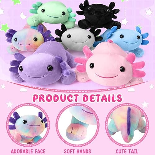 REUCLOTHIM Axolotl Plush Toy,Soft Cute Axolotl Stuffed Animal Plushies,Axolotl Stuffed Animal Toy for Kids, Cute Plushies Axolotl Pillow Doll.Multicolored thumbnail 3